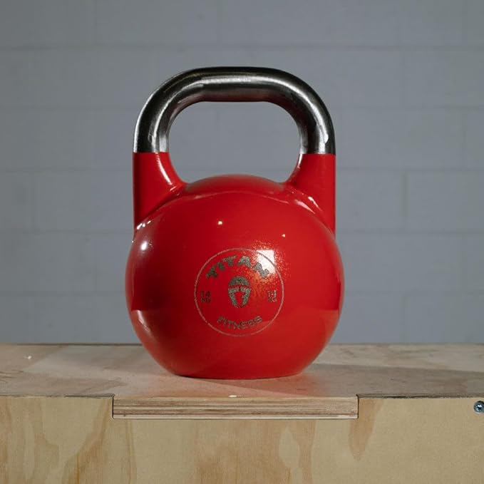 Titan Fitness Competition Kettlebell, Single Piece Casting, KG Markings, Full Body Workout