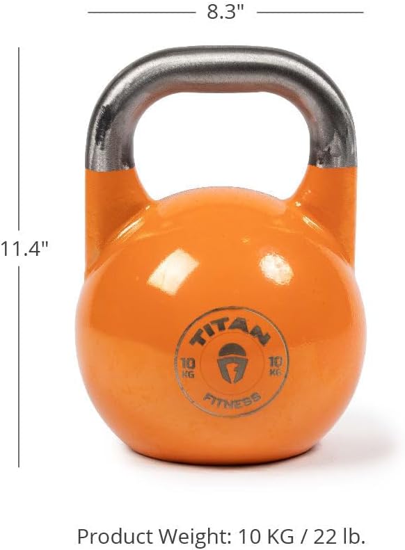 Titan Fitness Competition Kettlebell, Single Piece Casting, KG Markings, Full Body Workout
