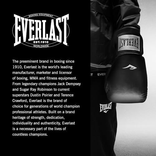 Everlast Prostyle 2 Boxing Gloves, Entry Level Training Gloves for Men and Women, Secure Fit Hook and Loop Closure & Ventilation, Heavy Bag & Speedbag Training