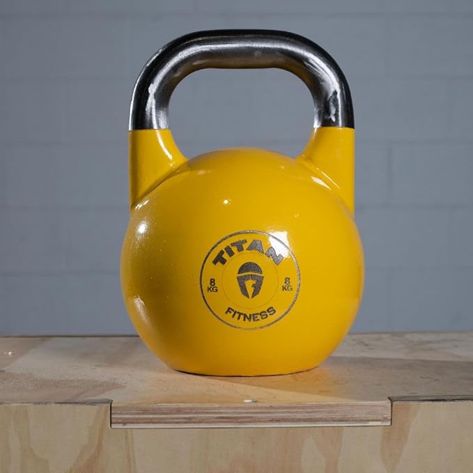 Titan Fitness Competition Kettlebell, Single Piece Casting, KG Markings, Full Body Workout