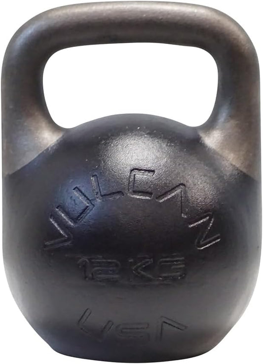 Vulcan Absolute Training Kettlebell Ergonomic Steel Design Wide Grip | Black Powder Coated Finish For Premium Look| Enhancing Both Safety Performance | All Hand Sizes 35mm Handle