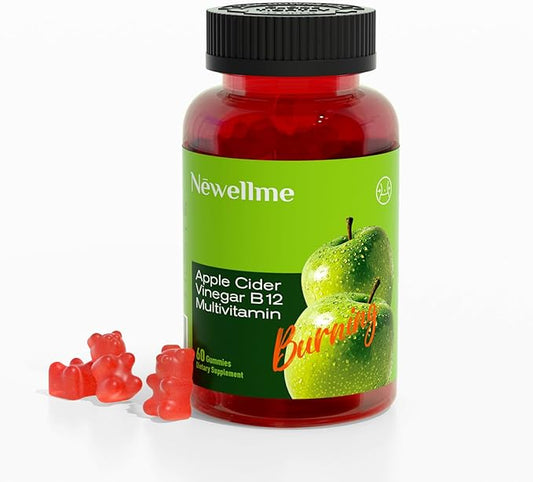 ACV Gummies – Apple Cider Vinegar with The Mother & Vitamin B12 | Zero Sugar, Vegan, Gelatin-Free, Non-GMO, Gluten-Free | Daily Digestive & Energy Support-60count