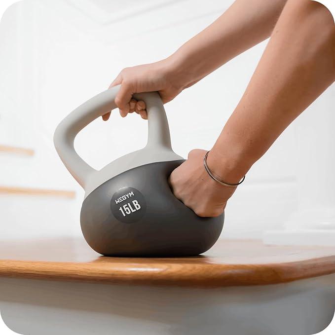 WeGym Soft Kettlebells with Cushioned Impact-Resistant Base and Anti-Slip, Wide-Grip Handle for Home Workouts, Weightlifting, and Full Body Strength Training