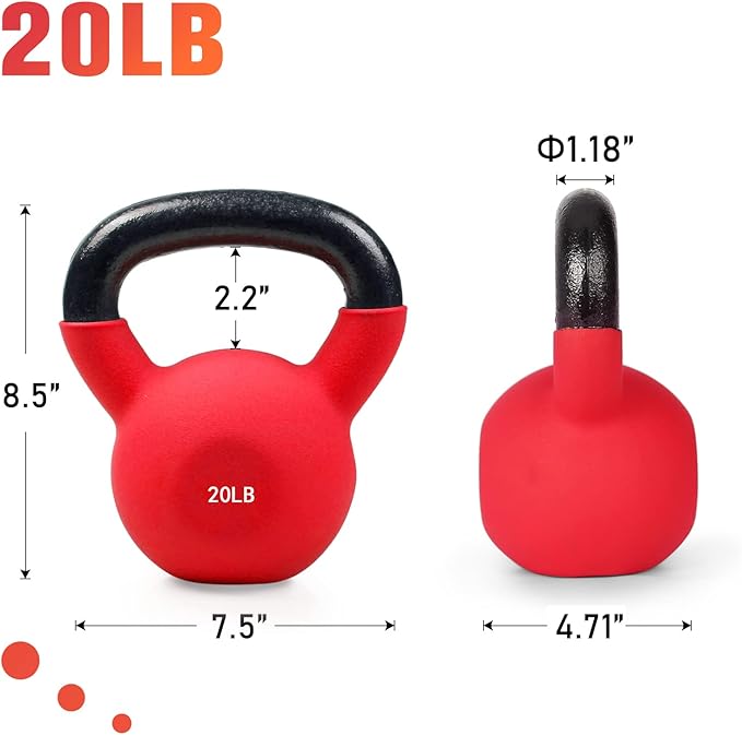 RitFit Neoprene Coated Solid Cast Iron Kettlebell 5 10 15 20 25 30 35 40 45 50 LB, Great for Full Body Workout, Cross-Training, Weight Loss & Strength Training