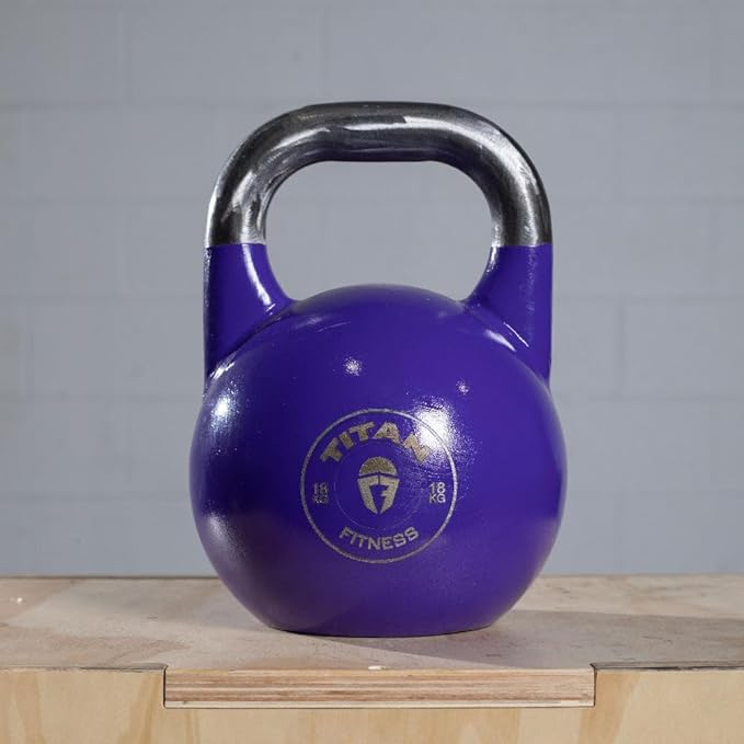 Titan Fitness Competition Kettlebell, Single Piece Casting, KG Markings, Full Body Workout
