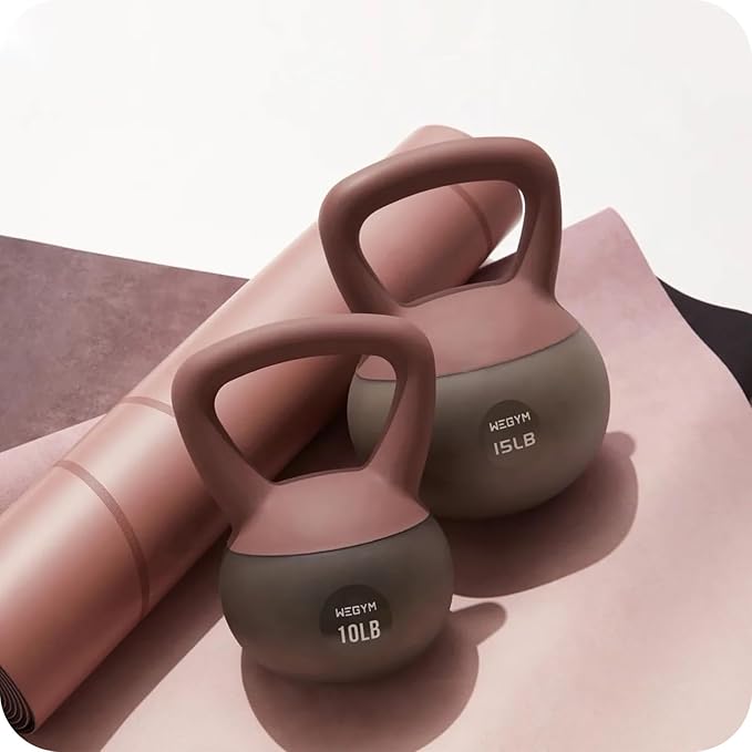 WeGym Soft Kettlebells with Cushioned Impact-Resistant Base and Anti-Slip, Wide-Grip Handle for Home Workouts, Weightlifting, and Full Body Strength Training