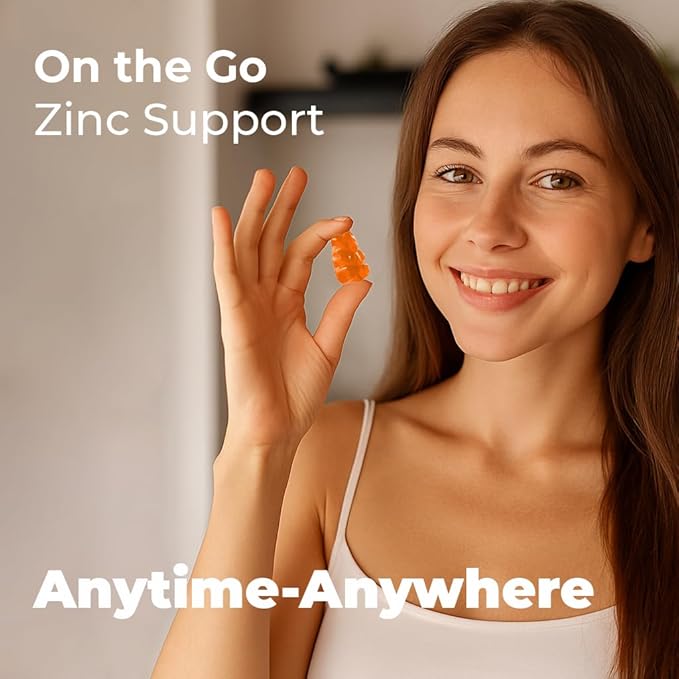 Zinc Gummies - Zinc Picolinate 15mg, Highly Absorbable Supplement for Men and Women, 60 Gummies
