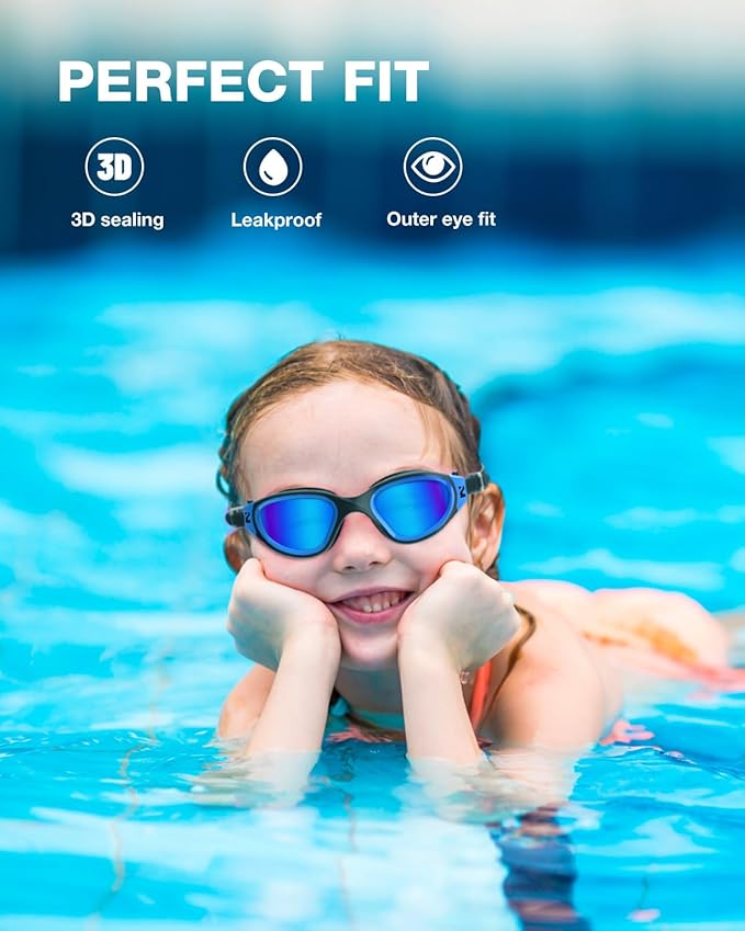 ZIONOR Kids Swim Goggles, G1MINI SE Anti-Fog Swimming Goggles for Kid Child 6-14
