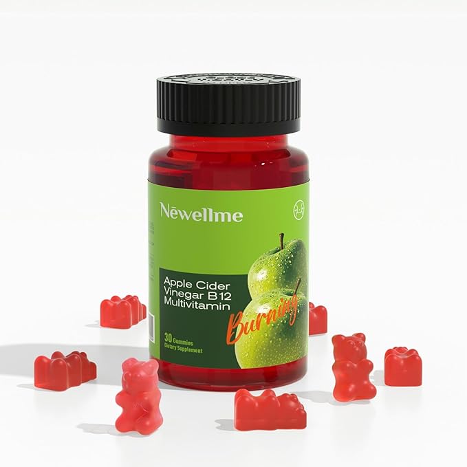 ACV Gummies – Apple Cider Vinegar with The Mother & Vitamin B12 | Zero Sugar, Vegan, Gelatin-Free, Non-GMO, Gluten-Free | Daily Digestive & Energy Support-30count