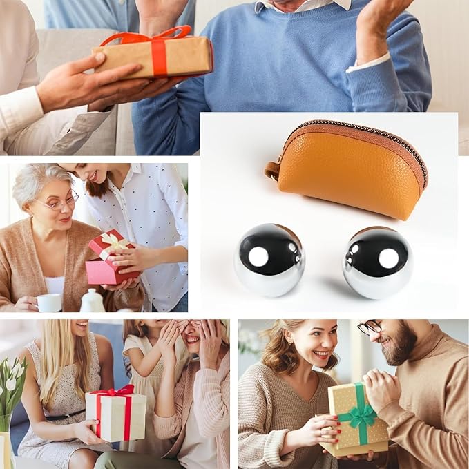 1.5-inch Stainless Steel Chiming Baoding Balls Chinese Health Balls for Hand Therapy, Exercise & Stress Relief (1.5inch)