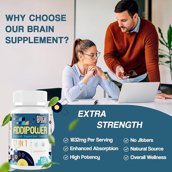 17-in-1 Brain Supplement with Herbal Extracts, Vitamins & Amino Acids (60 Tablets)