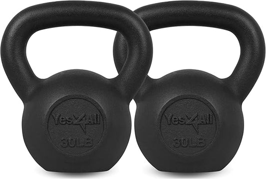 Yes4All 5-80 lbs Cast Iron Kettlebell for Dumbbell Weights Exercises, Gym, Full Body Home Workout Equipment, Push up, Grip and Strength Training