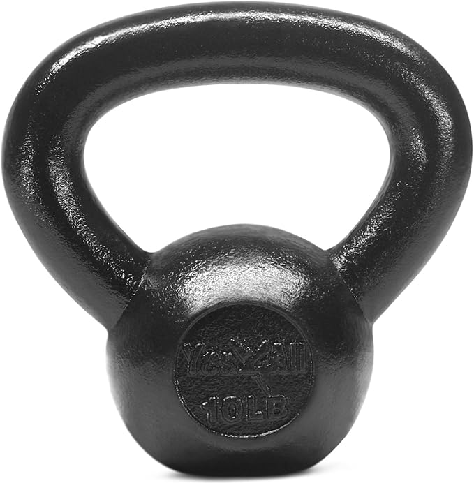 Yes4All Kettlebell Sets, 5 - 10 - 15 - 20 - 25 - 30 LB Cast Iron Strength Training Kettlebells, Wide Handles & Flat Bottom, Multi-Level from Beginners to Pros for Strength Training & Home Gym
