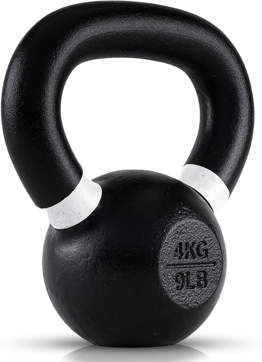 Rage Fitness Single Cast Iron Kettlebell | Powder Coated - Wide Handle Weights for Core & Glute Workouts; Swings, Squats, Deadlifts; Strength, Endurance & Flexibility for Men & Women