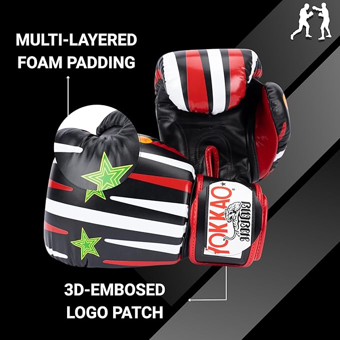 YOKKAO Design Breathable Muay Thai Boxing Glove | Premium Leather Training and Sparring Gloves for Men and Women | Winning Boxing Gloves | Punching Glove