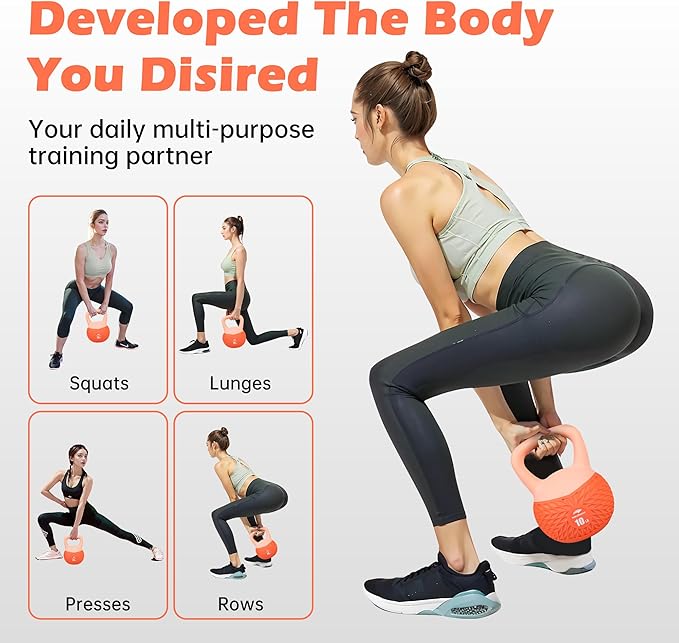 Leikefitness Soft Kettlebells,Anti-Slip Grip Weight for Women and Men,Cushioned Impact-Safe Strength Training Kettlebell,Home workout