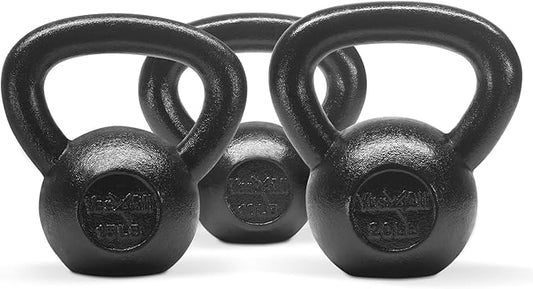 Yes4All Kettlebell Sets, 5 - 10 - 15 - 20 - 25 - 30 LB Cast Iron Strength Training Kettlebells, Wide Handles & Flat Bottom, Multi-Level from Beginners to Pros for Strength Training & Home Gym