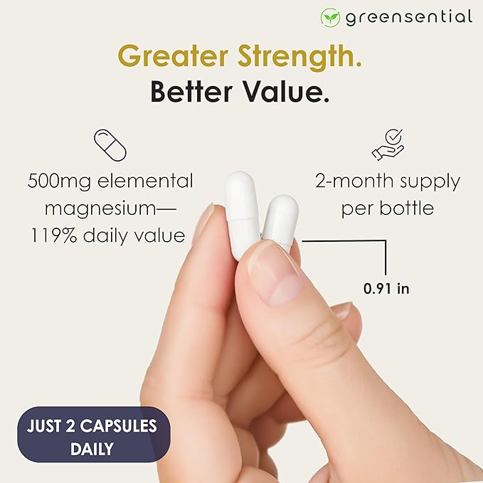 5-in-1 Magnesium Complex 500mg with Aquamin® | 2-Month Supply | Glycinate, Oxide, Citrate, Malate | High Absorption for Sleep, Muscles & Energy | Vegan, 120 Ct