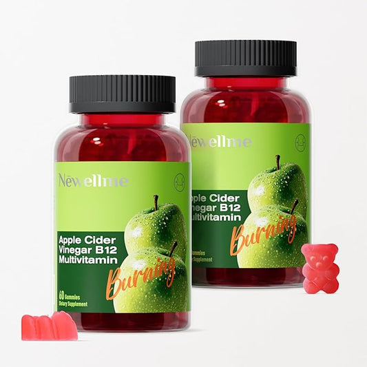 ACV Gummies – Apple Cider Vinegar with The Mother & Vitamin B12 | Zero Sugar, Vegan, Gelatin-Free, Non-GMO, Gluten-Free | Daily Digestive & Energy Support-120count