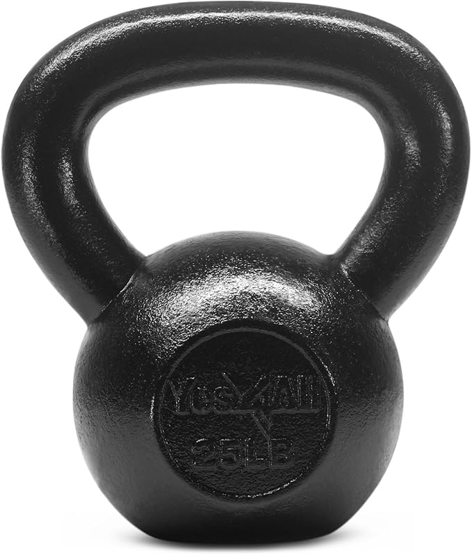 Yes4All Kettlebell Sets, 5 - 10 - 15 - 20 - 25 - 30 LB Cast Iron Strength Training Kettlebells, Wide Handles & Flat Bottom, Multi-Level from Beginners to Pros for Strength Training & Home Gym