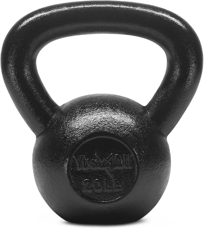 Yes4All Kettlebell Sets, 5 - 10 - 15 - 20 - 25 - 30 LB Cast Iron Strength Training Kettlebells, Wide Handles & Flat Bottom, Multi-Level from Beginners to Pros for Strength Training & Home Gym