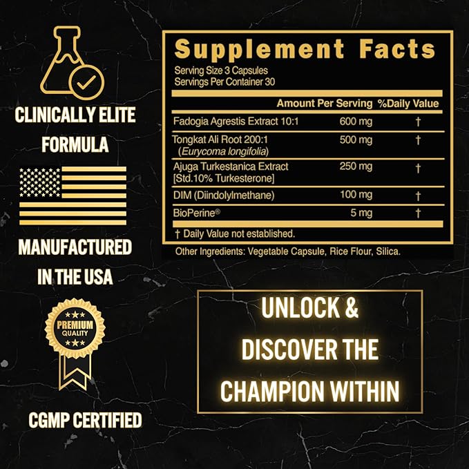 43,650mg Fadogia Agrestis for Men, Turkesterone Supplement for Men, Tongkat Ali for Men, DIM Supplement for Men - Male Enhancing Supplement