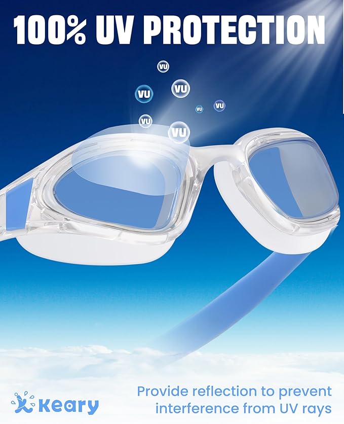 Keary Goggles Swimming Adult Swim Goggles for Men Women Swimming Goggles Youth UV Protection Anti-Fog Pool Water Goggles