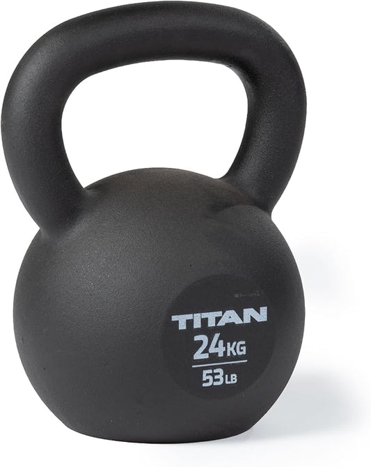 Titan Fitness Cast Iron Kettlebell, Single Piece Casting, KG and LB Markings, Full Body Workout