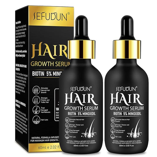 2Pack 5% Minoxidil for Men & Women, Minoxidil for Women Hair Growth, Minoxidil for Men Beard, Natural Hair Regrowth Treatment for Hair Loss Hair Thinning, Thicker Fuller Healthier Hair
