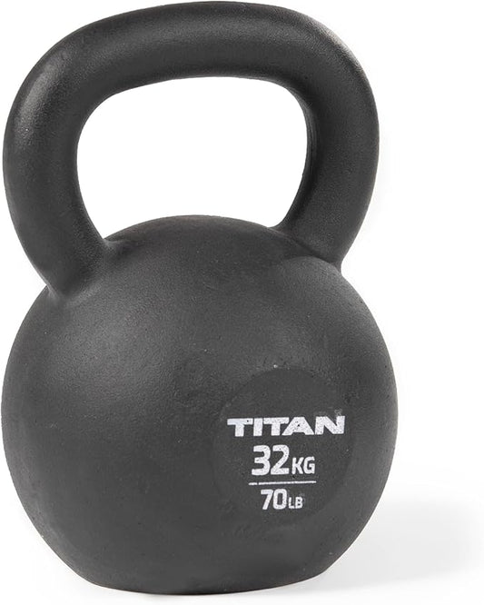 Titan Fitness Cast Iron Kettlebell, Single Piece Casting, KG and LB Markings, Full Body Workout