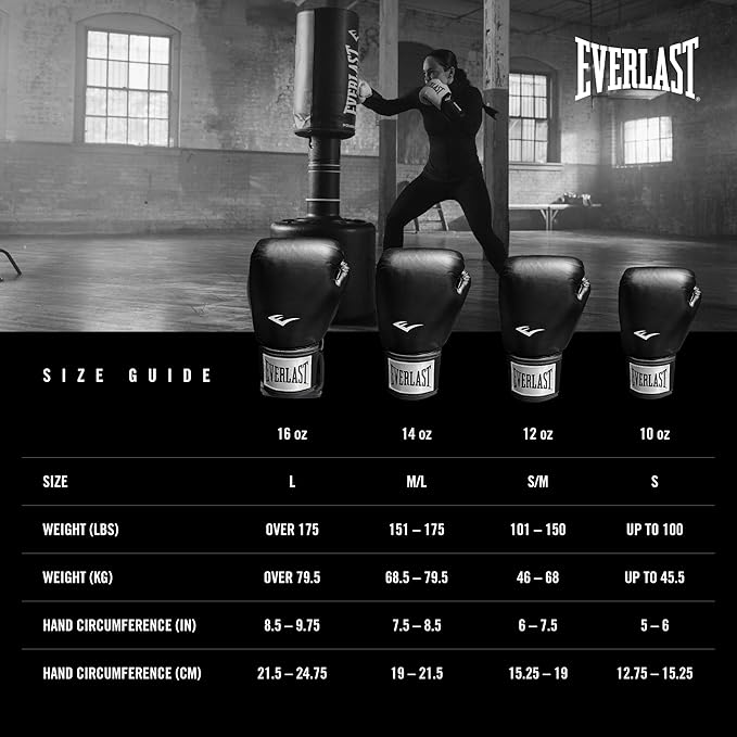 Everlast Prostyle 2 Boxing Gloves, Entry Level Training Gloves for Men and Women, Secure Fit Hook and Loop Closure & Ventilation, Heavy Bag & Speedbag Training