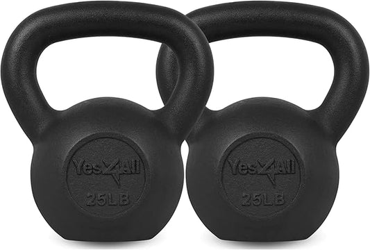 Yes4All 5-80 lbs Cast Iron Kettlebell for Dumbbell Weights Exercises, Gym, Full Body Home Workout Equipment, Push up, Grip and Strength Training