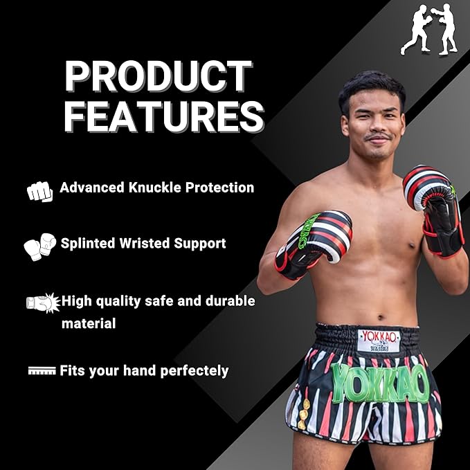 YOKKAO Design Breathable Muay Thai Boxing Glove | Premium Leather Training and Sparring Gloves for Men and Women | Winning Boxing Gloves | Punching Glove