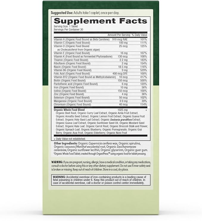 Women’s Multi Once Daily, Women's Multivitamin, Iron, Vitamin B12 & More, 19 Vitamins from Herbs & Superfoods, 30 Count