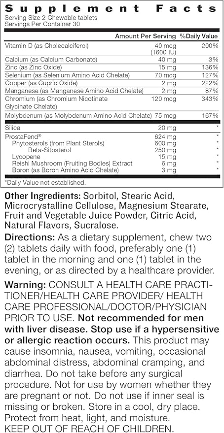 Advanced Chewables - Prostate Support Supplement for Men's Health (120 Chews, 2-Pack)