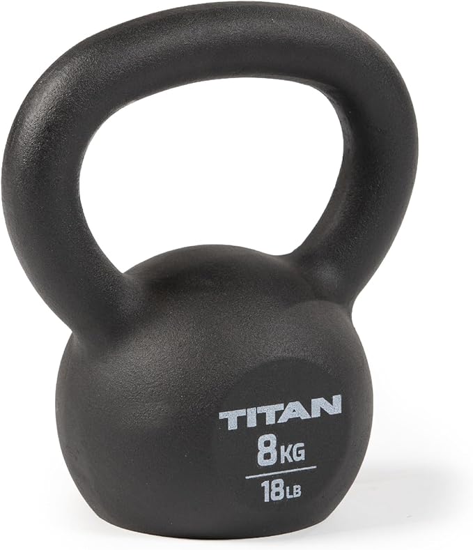 Titan Fitness Cast Iron Kettlebell, Single Piece Casting, KG and LB Markings, Full Body Workout