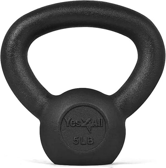 Yes4All 5-80 lbs Cast Iron Kettlebell for Dumbbell Weights Exercises, Gym, Full Body Home Workout Equipment, Push up, Grip and Strength Training