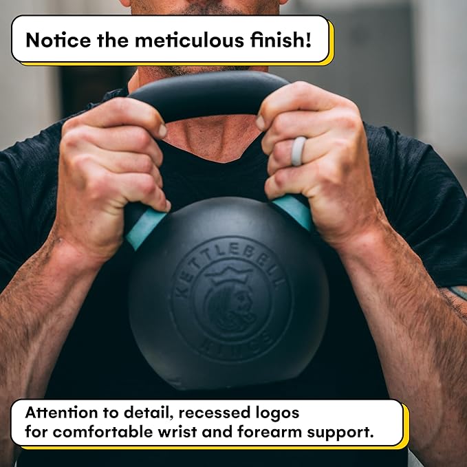 Kettlebell Kings Powder Coated Kettlebell Weights - 9-97 lb Strength Training Kettlebells for Men and Women - Hand Weights Workout Gym Equipment - Weights Set for Home Gym- New