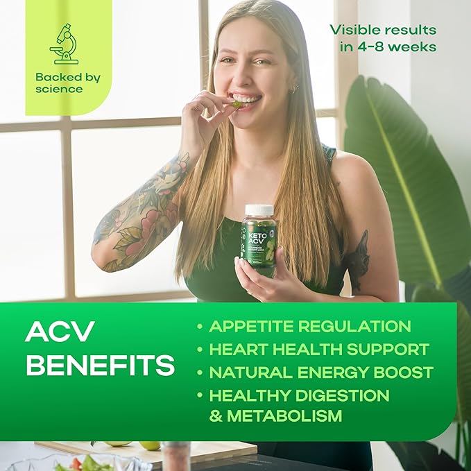 Advanced Keto ACV Gummies for Weight Loss 1000 Mg - Natural GLP-1 Support - Apple Cider Vinegar Gummies Made in USA for Metabolism - ACV, Beet FOS Fiber - Keto Supplement Kelly Clarkson - Sugar Free