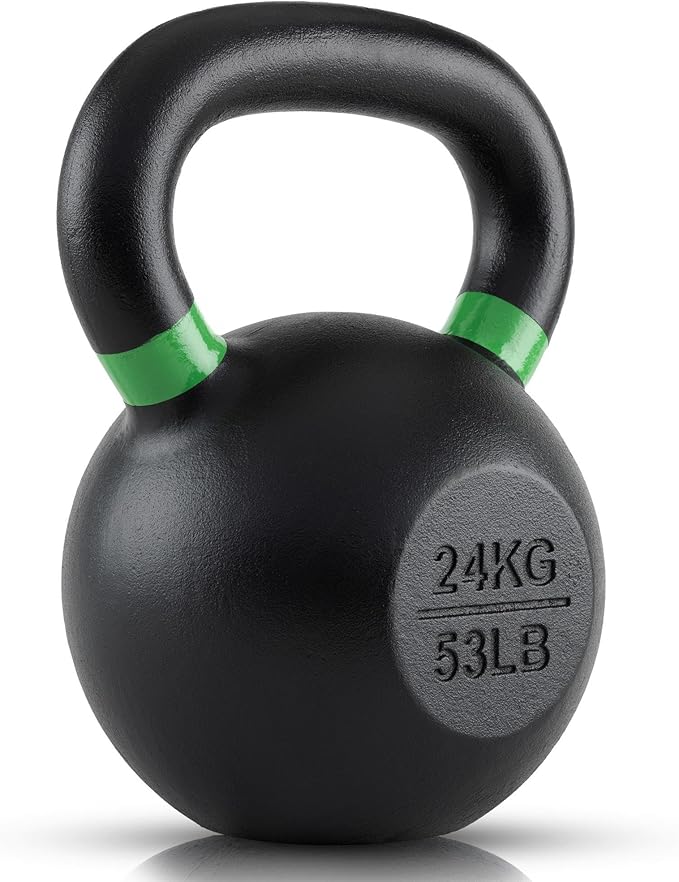 Rage Fitness Single Cast Iron Kettlebell | Powder Coated - Wide Handle Weights for Core & Glute Workouts; Swings, Squats, Deadlifts; Strength, Endurance & Flexibility for Men & Women