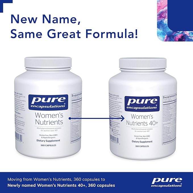 Pure Encapsulations Women's Nutrients 40+ - Multivitamin for Women Over 40 to Support Urinary Tract Health, Breast Cell Health & Eye Integrity* - with Vitamin C, E & A - 360 Capsules