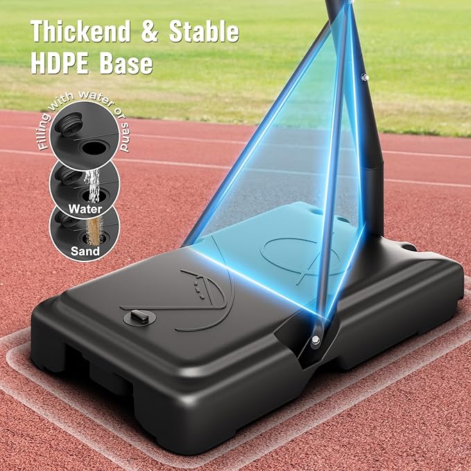 10FT Basketball Hoop Adjustable Easily, Portable Hoops & Goals Outdoor Basketball Goal System with PC Backboard and Wheels for Teens Youth Adults