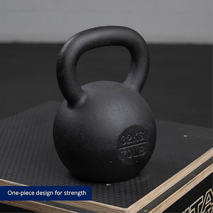 Titan Fitness Cast Iron Kettlebell, Single Piece Casting, KG and LB Markings, Full Body Workout
