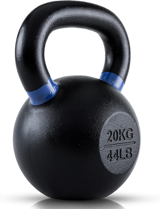 Rage Fitness Single Cast Iron Kettlebell | Powder Coated - Wide Handle Weights for Core & Glute Workouts; Swings, Squats, Deadlifts; Strength, Endurance & Flexibility for Men & Women