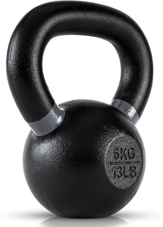Rage Fitness Single Cast Iron Kettlebell | Powder Coated - Wide Handle Weights for Core & Glute Workouts; Swings, Squats, Deadlifts; Strength, Endurance & Flexibility for Men & Women