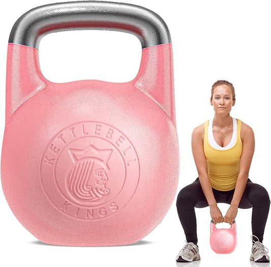 Kettlebell Kings Competition Kettlebells Weight (35mm handle) 8-48 KG | Hand weights Workout Gym Equipment & Strength training sets for Women & Men for Home Gym | Suitable for High Repetition Workouts