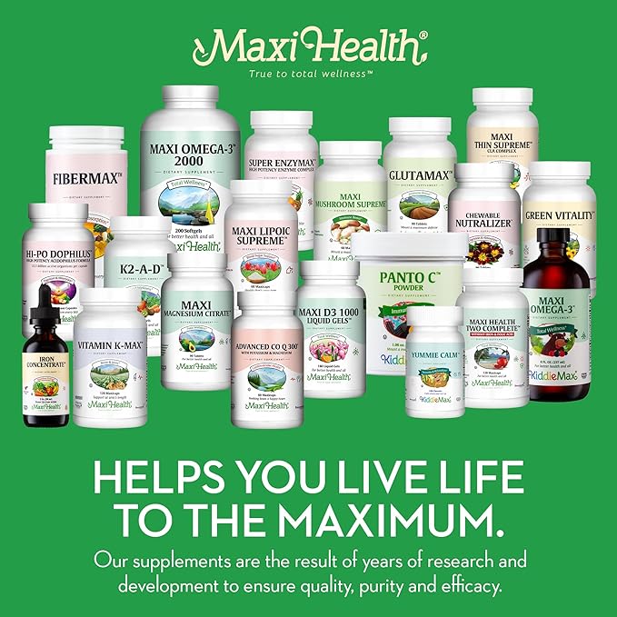 Maxi Health Multivitamin – Easy to Swallow Multi Vitamin Capsules with 30 Nutrients, Iron & Probiotics – Kosher Daily Multivitamins Small Capsules for Wellness Support & Digestive Ease (60 Units)