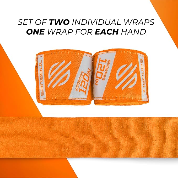 Sanabul Elastic 120 inch Boxing Hand Wraps Kickboxing Handwraps for Boxing Gloves for Men, Women, and Kids Muay Thai MMA Hand Wraps